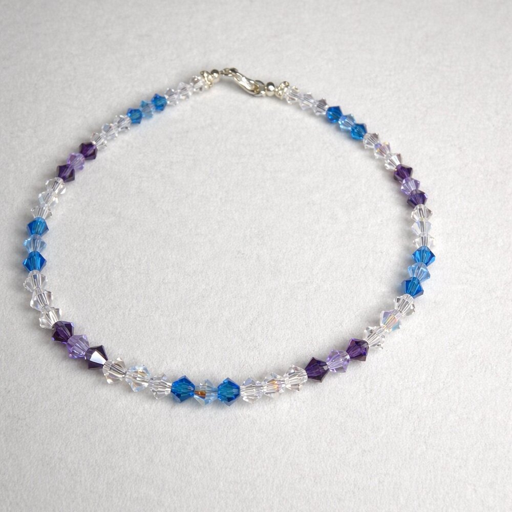 Purple & Blue Ombre Crystal Bracelet – Handmade - Picture 3 of 4